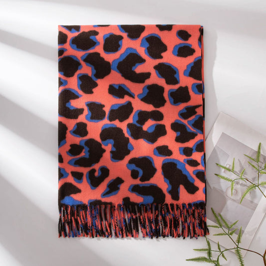 Fashionable All-match Retro Trendy Cross-border European And American Leopard Shawl Scarf Winter