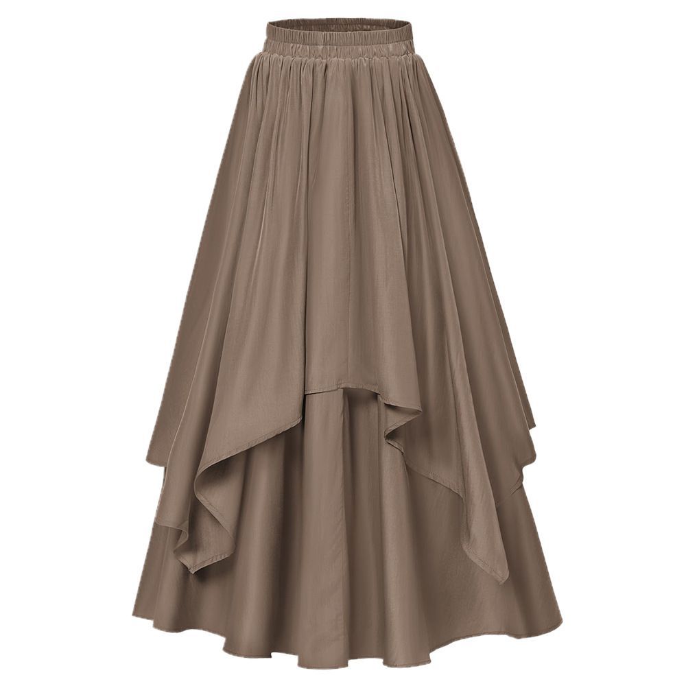 Irregular Mid-length Skirt With An Elastic Waist
