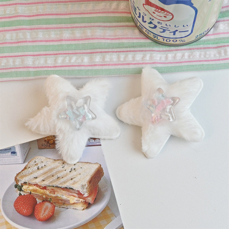 Plush Five-pointed Star Bangs Hairpin