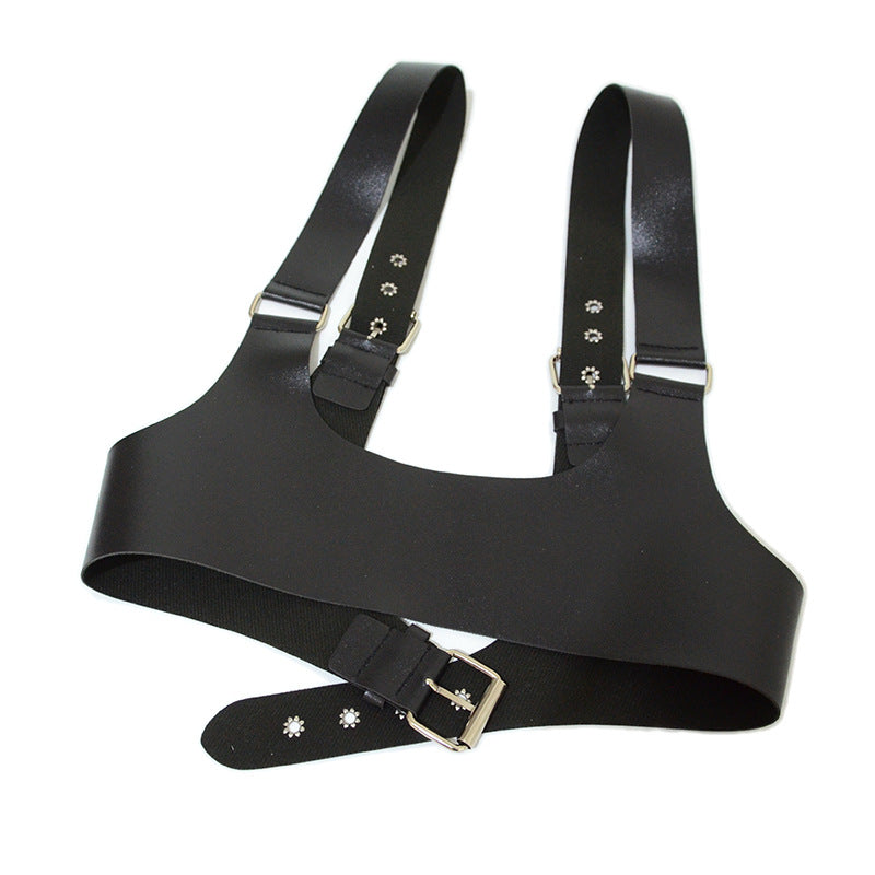 Strap faux leather black belt