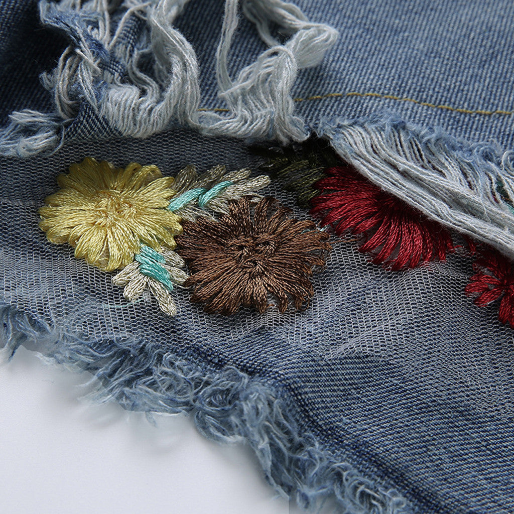 Ripped wide leg shorts