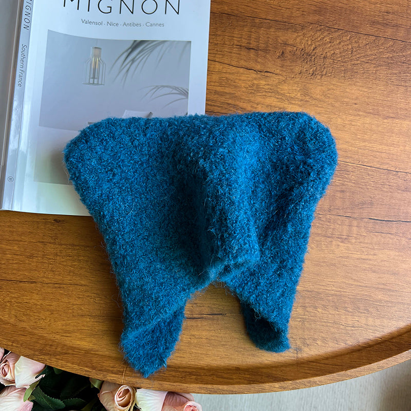 Warm Ear Protection Wool Blended Bear Ear Knitted Hat
