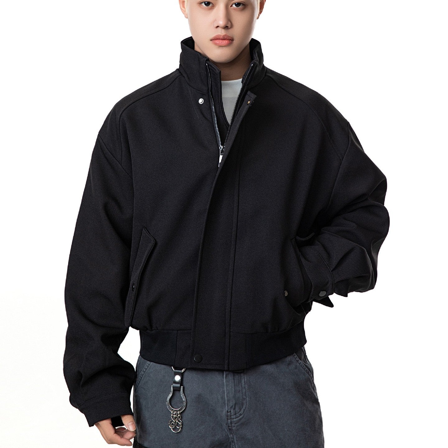 Simple Casual Raglan Stand-up Collar Jacket