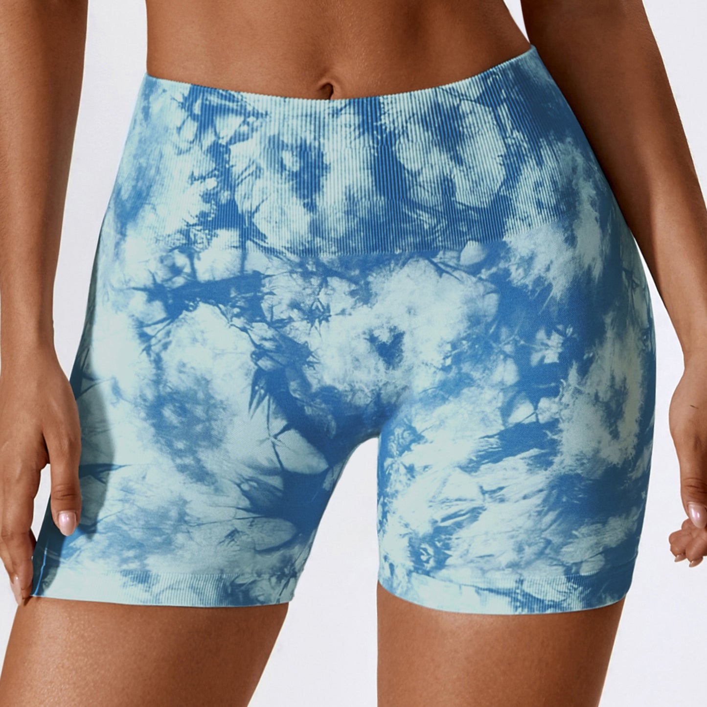 European And American Digital Printing Seamless Yoga Shorts