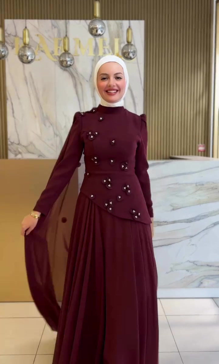 Elegant Graceful Long-sleeved Dress With A Flowing Silhouette