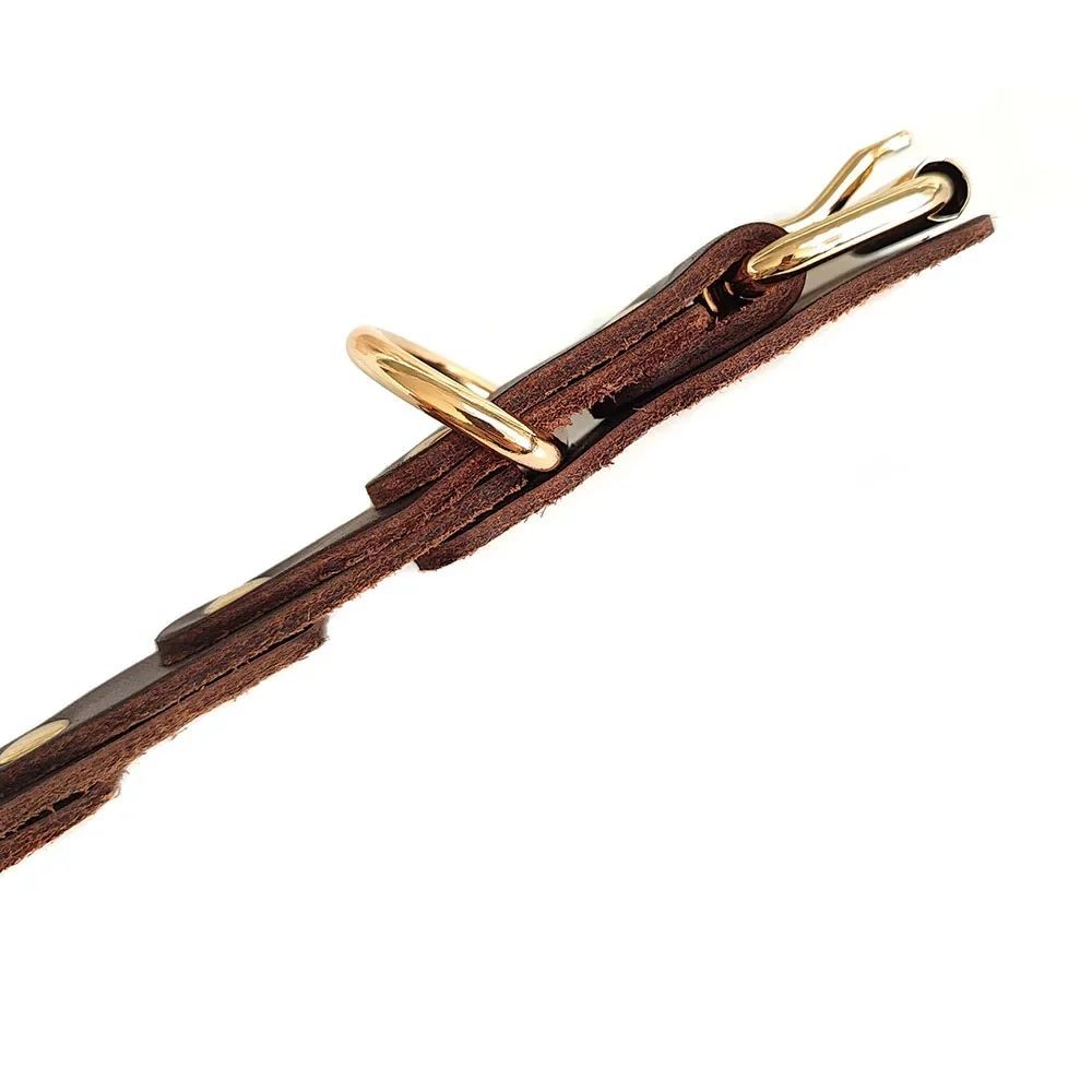 Real Leather Dog Collar Genuine Leather Buckle Connection Collar Durable For French Schnauzer Border Collie Pet Collar