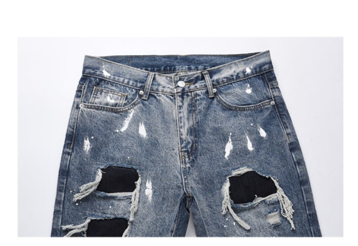 The Same Cat Whiskers Ripped Tide Ripped Jeans