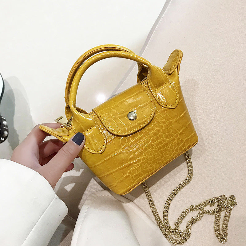 Crossbody-kædetaske, lille firkantet mønstertaske