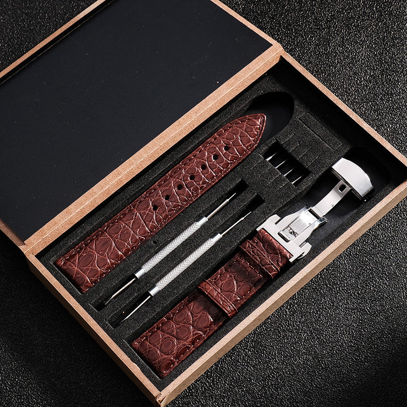 Leather watch strap