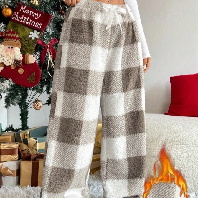 Women's Casual Loose Casual Checkered Pants
