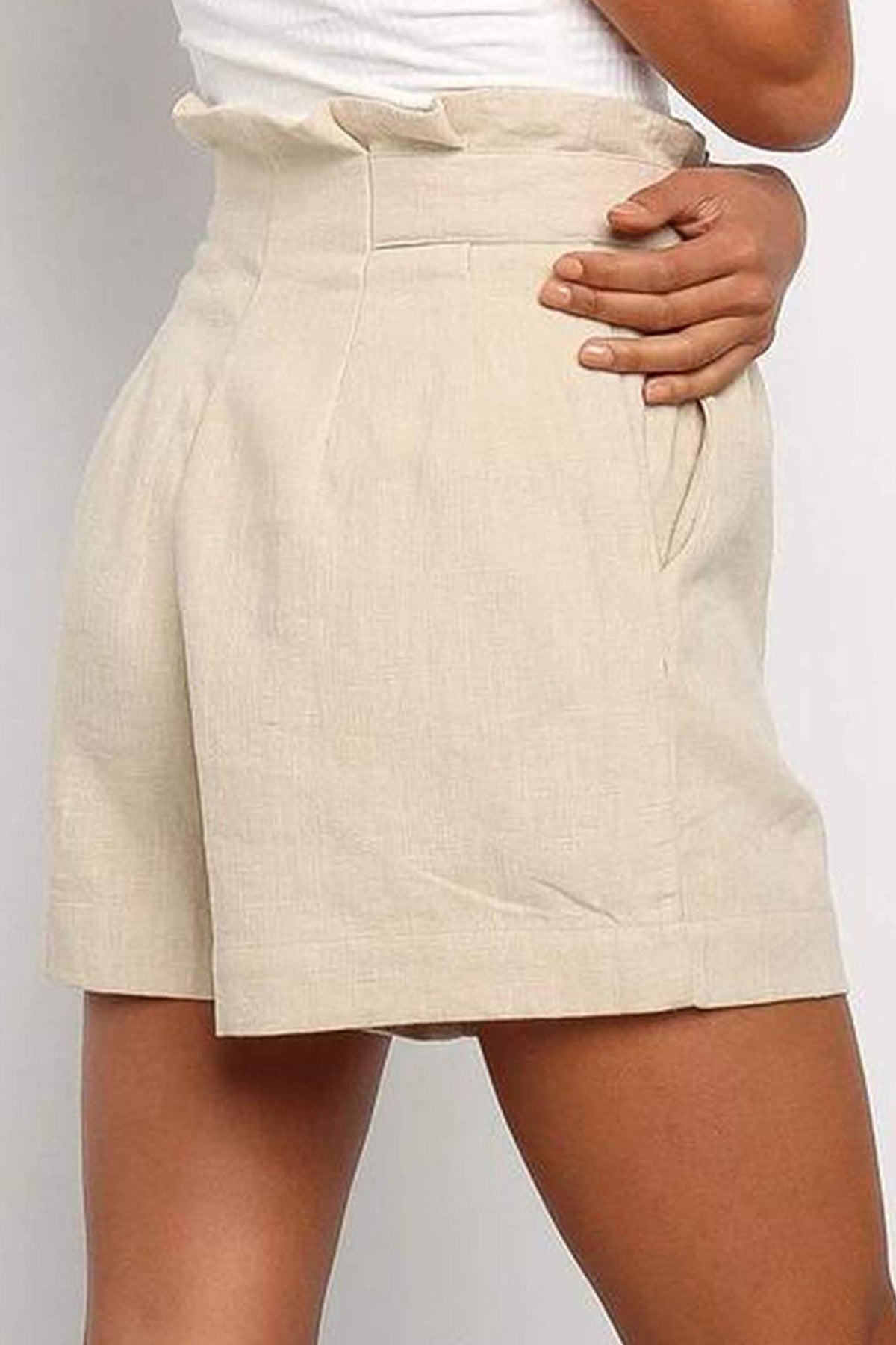 Loose cotton and linen wide-leg pants