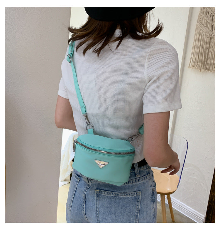 Casual Simple Zipper Canvas Shoulder Bag