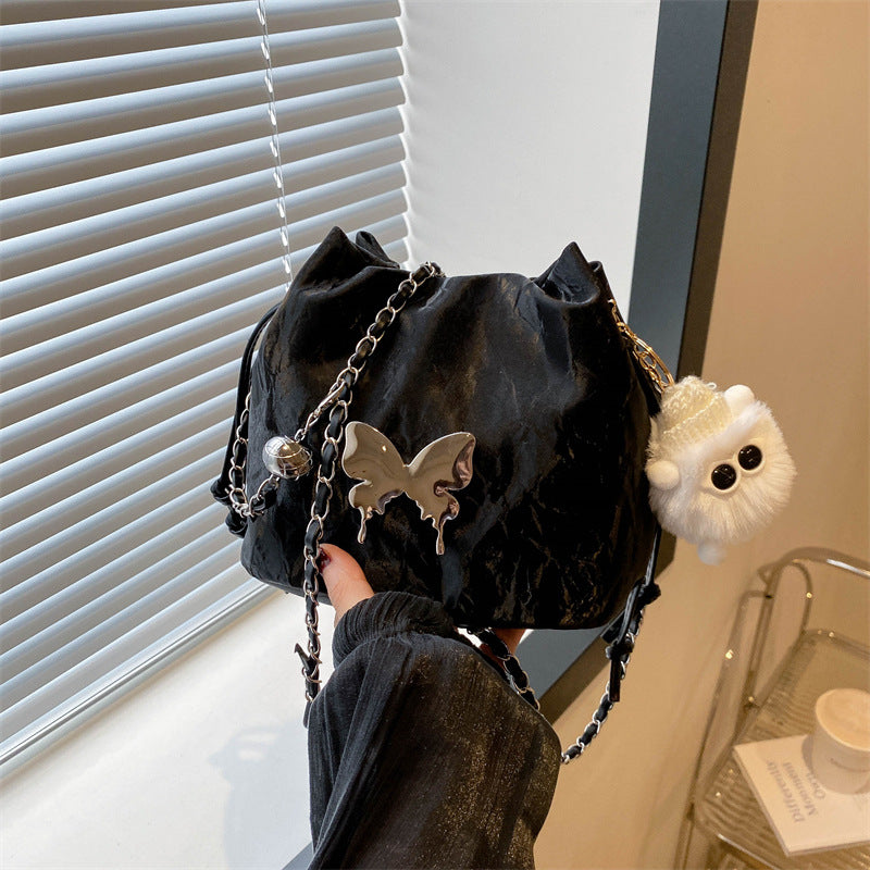 Kæde Lille Taske Dame Sommerfugl Crossbody Enkelt Skulder Spandtaske