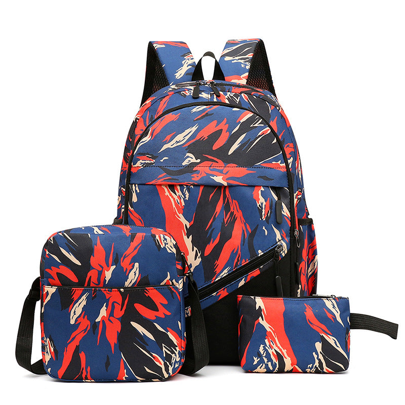 Fashion Personality Canvas Camouflage Multi-pocket Backpack