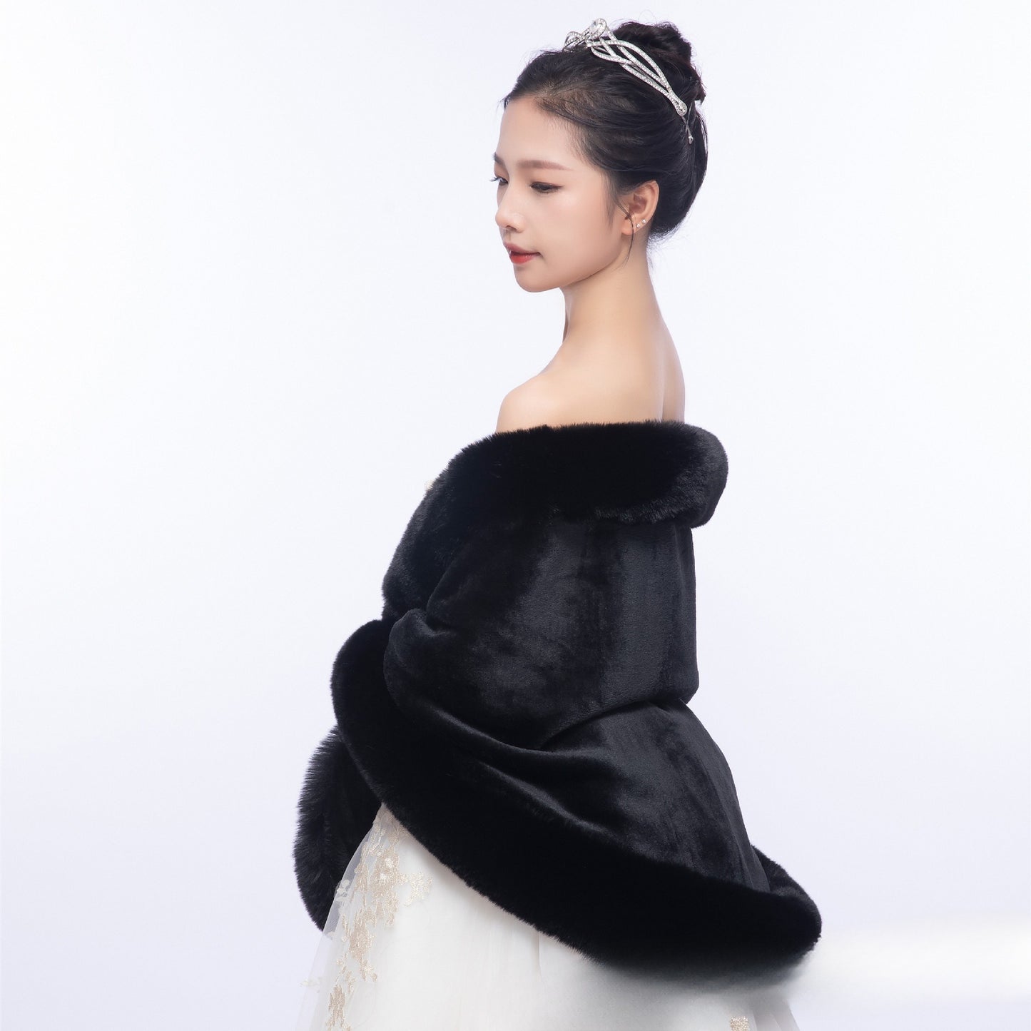 Women's Fur Collar Fur Shawl Warm