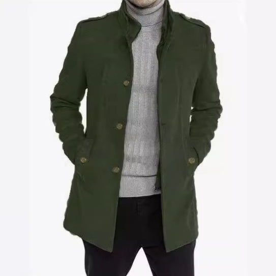 Wool Mid-length Zipper Plus Size Fake Two-pieces Coats