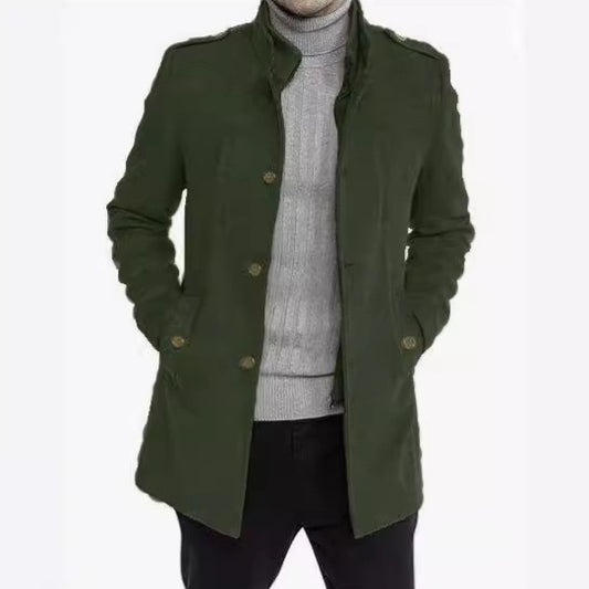 Wool Mid-length Zipper Plus Size Fake Two-pieces Coats