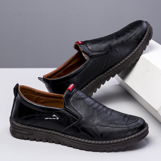 Men's Leather Shoes Spring Leisure Slip-on