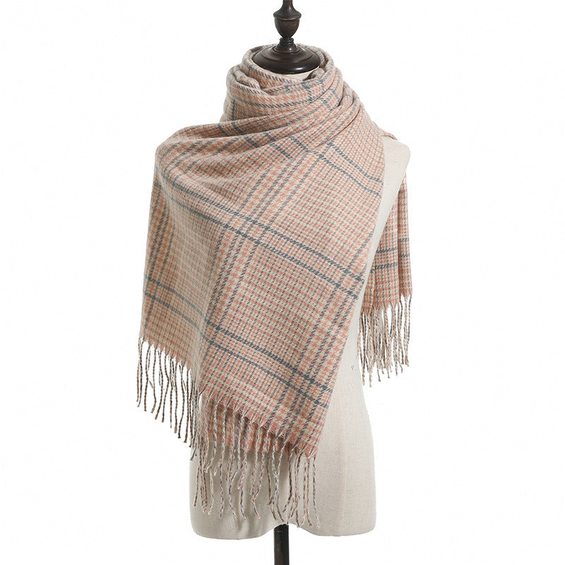 European And American Street Fringed Cashmere Scarf