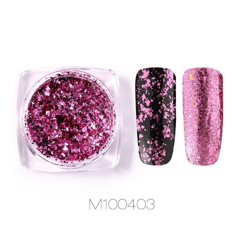 Gold and silver electroplated metal nail powder