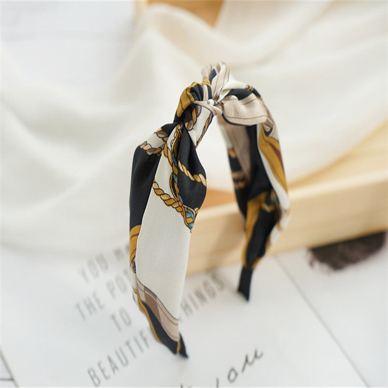 Retro Japanese Style knotted Headband Korean Print