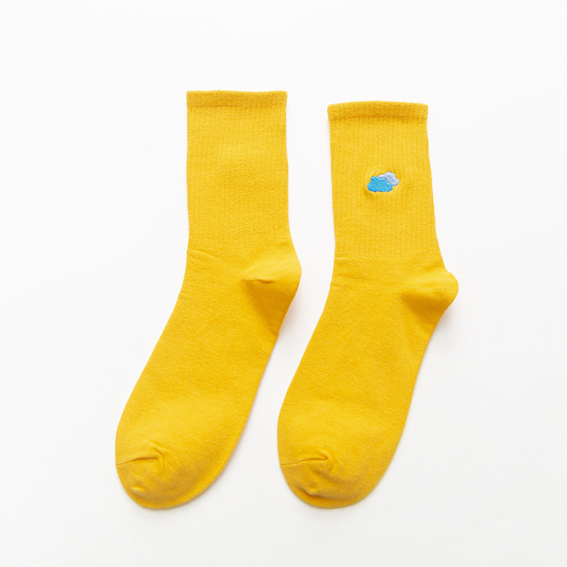 Cartoon embroidered weather tube socks