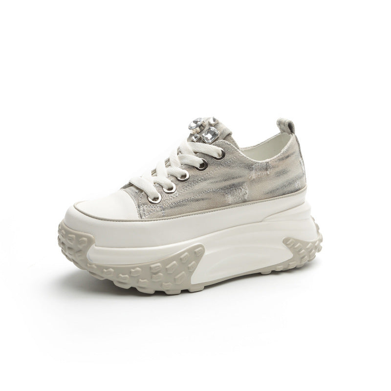 Jeans Retro Genuine Leather Elevator Sneaker
