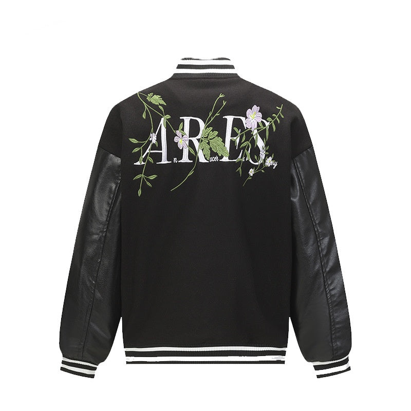 Men's American Retro Plant Flower Embroidered Coat