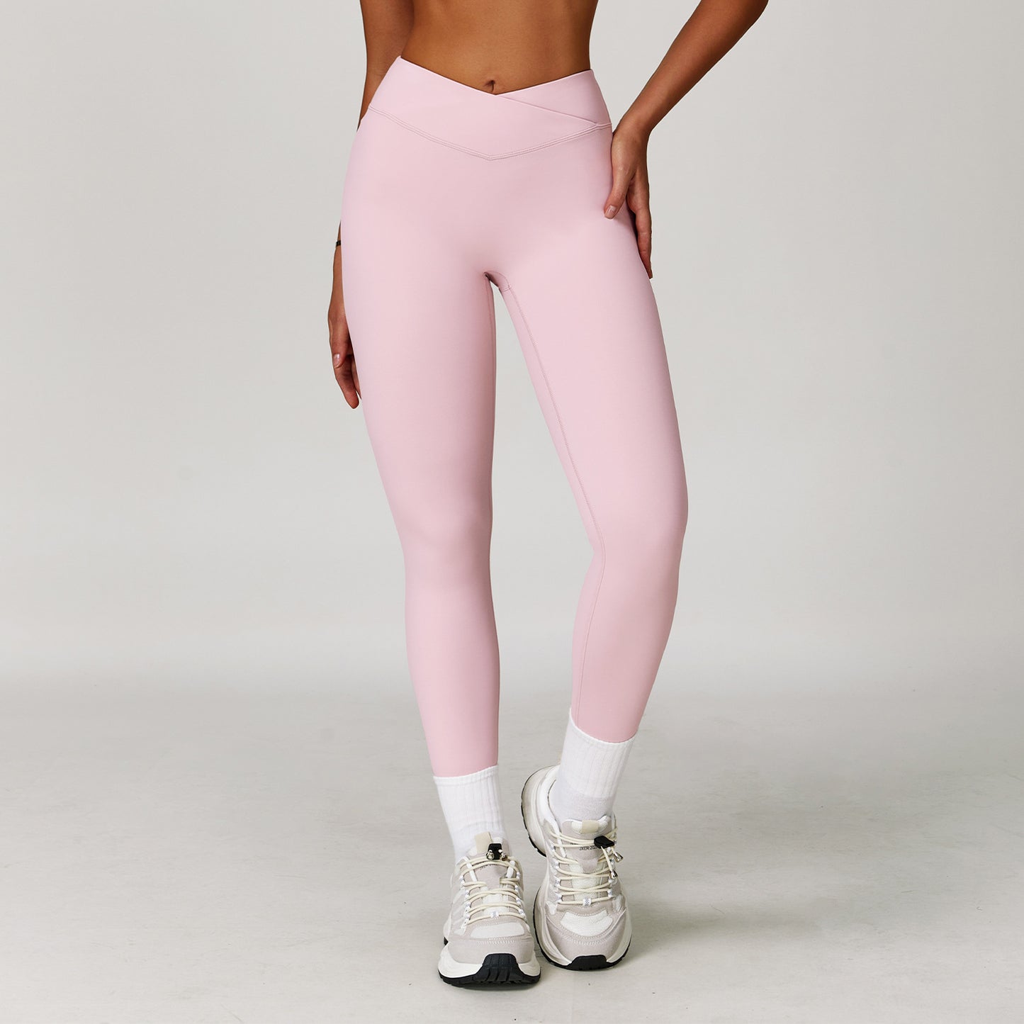 Nude Feel Yoga Pants Cross High Waist Tight Casual Workout Pants