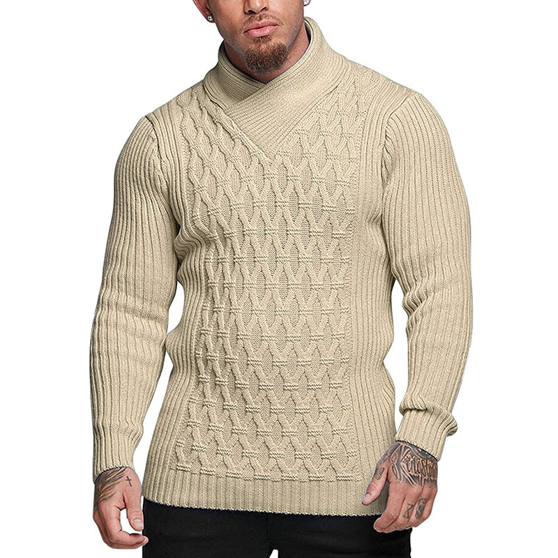 Sweater Men's Solid Color Long-sleeved Sweater Code