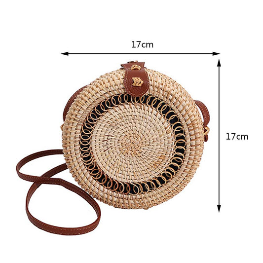 Vintage Art Hand Woven One Shoulder Leather Buckle Bag