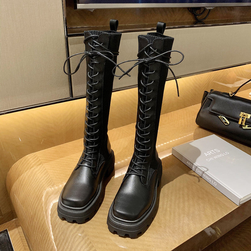 Thin, Breathable, Thick Soled Shoes, Long Knights Boots