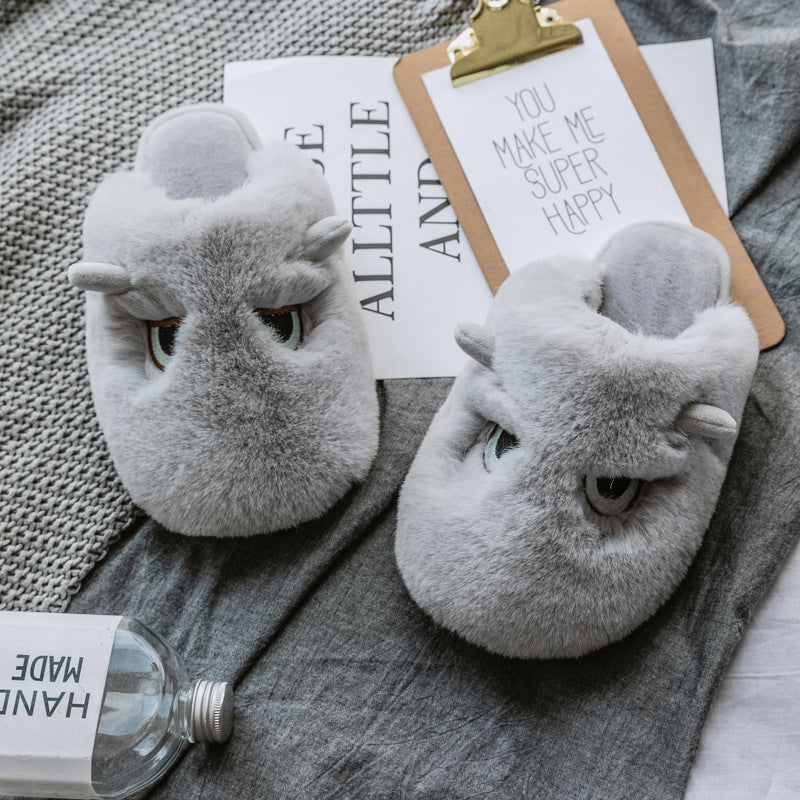 Women's Autumn And Winter Fabric Cotton Slippers