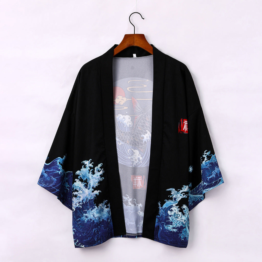 Buttonless cloak coat