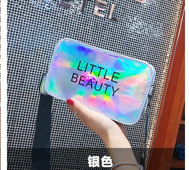 Letter wide shoulder belt laser small square bag