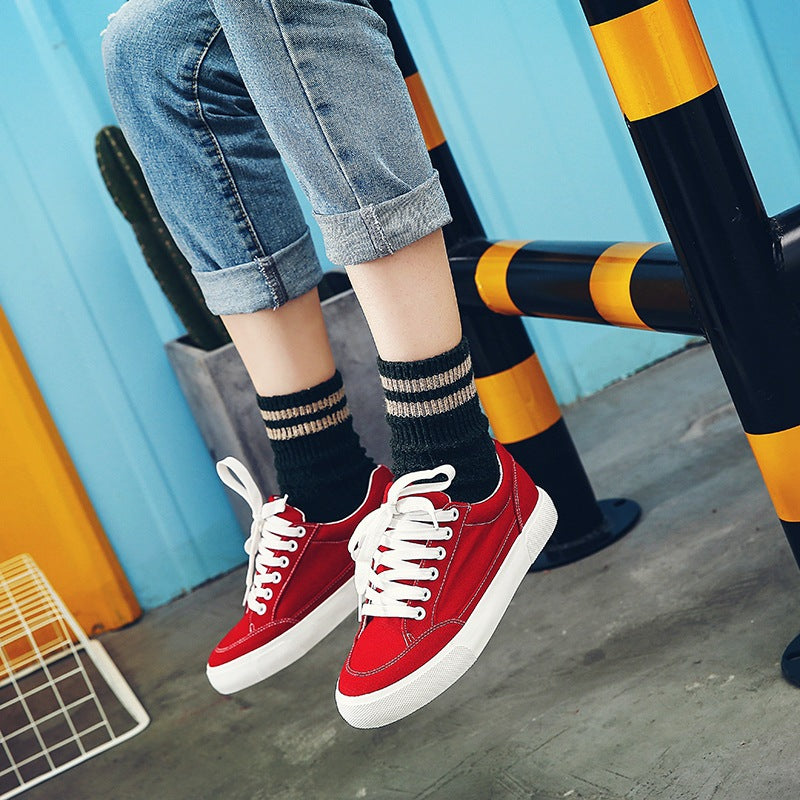 Star white shoes low shoes casual shoes help female Korean female students all-match cloth shoes