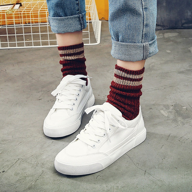 Star white shoes low shoes casual shoes help female Korean female students all-match cloth shoes