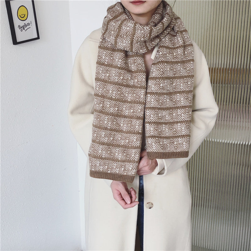 Thick And Warm Couple Woolen Knitted Scarf
