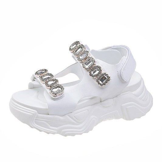 Rhinestone Fairy Style Roman Beach Platform Shoes