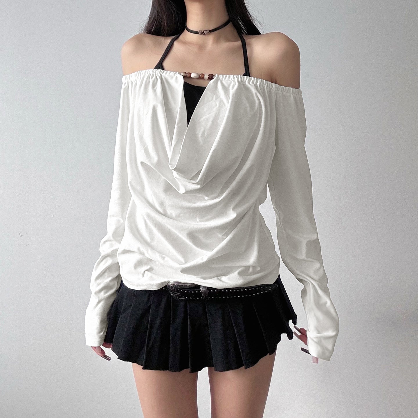 Stylish Minimalist Slim Fit Long Sleeve Top For Women