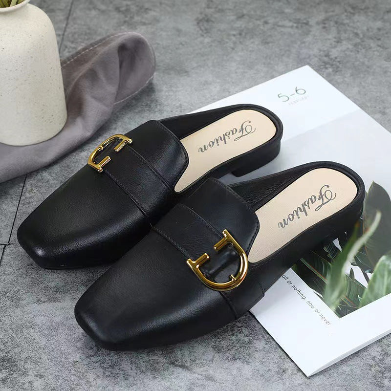 Closed Toe Half Slippers Women's Shoes Outer Wear