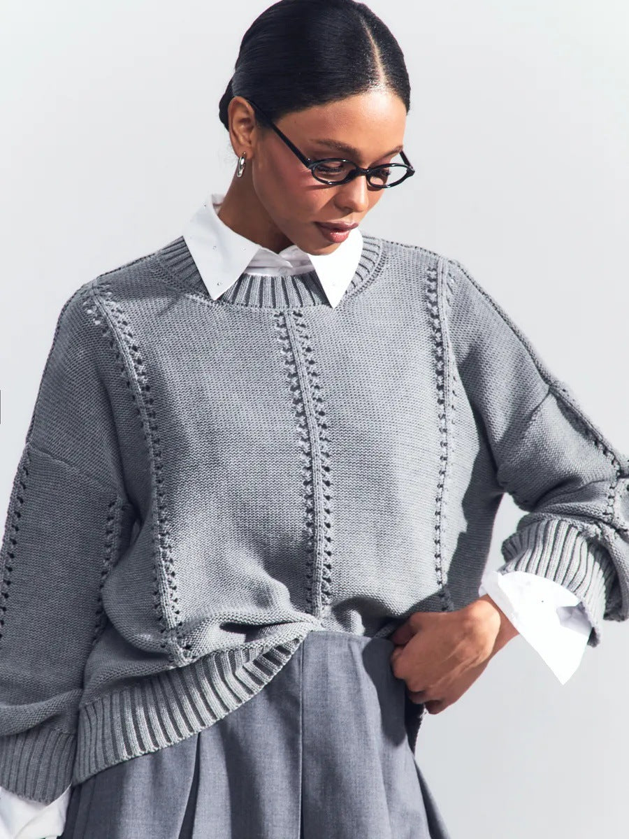 Loose Round Neck Idle Style Sweater