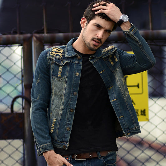 Trendy slim men's denim clip