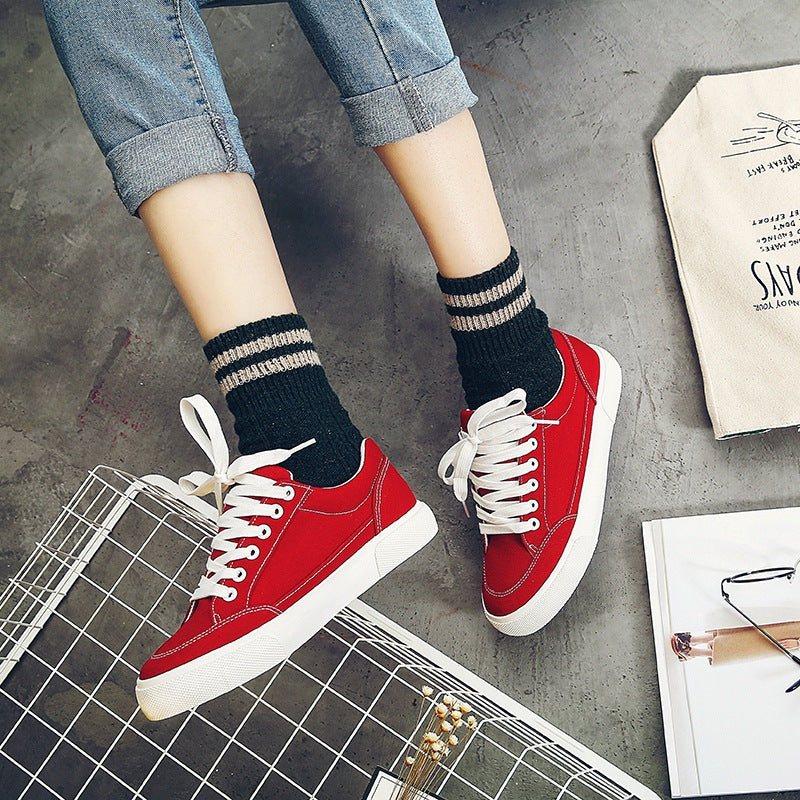 Star white shoes low shoes casual shoes help female Korean female students all-match cloth shoes