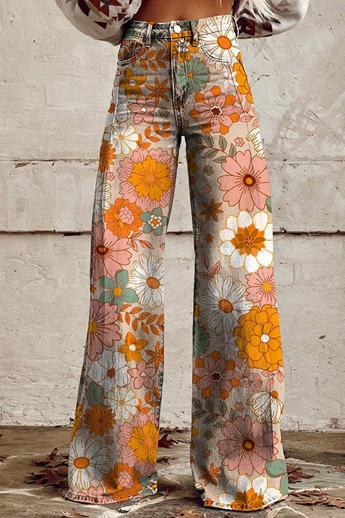 New 3D Thermal Transfer Speaker Simulation Denim Trousers Loose Pants All-matching