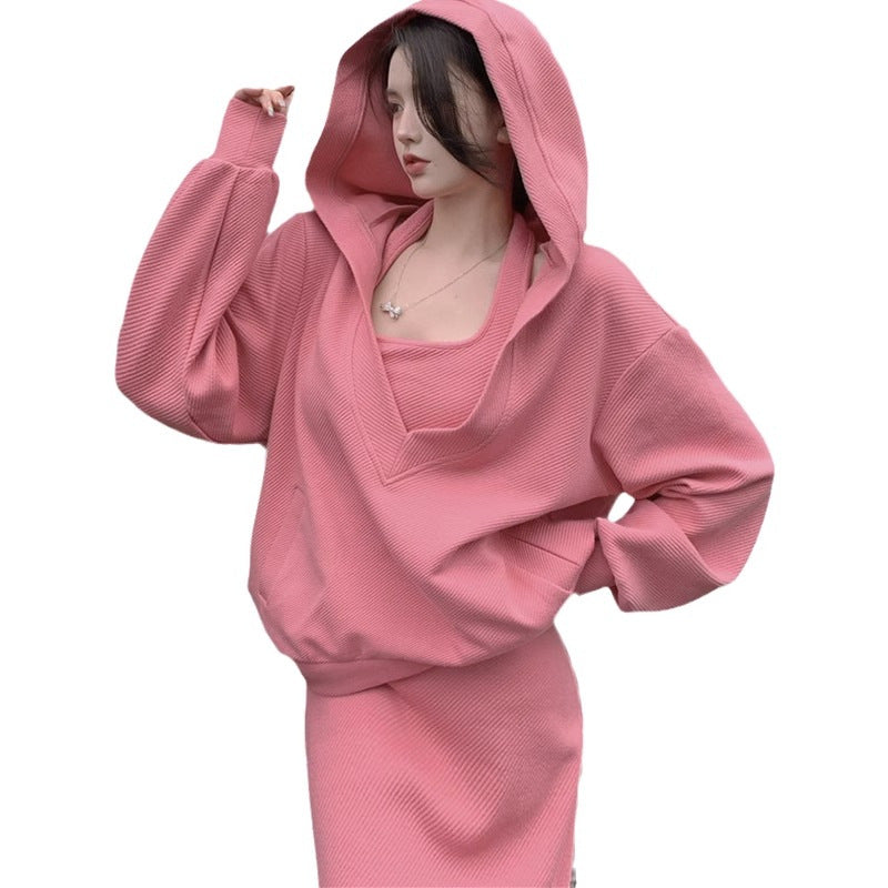 New Autumn Western-style Slimming And Age-reducing Two-piece Hoodie Set