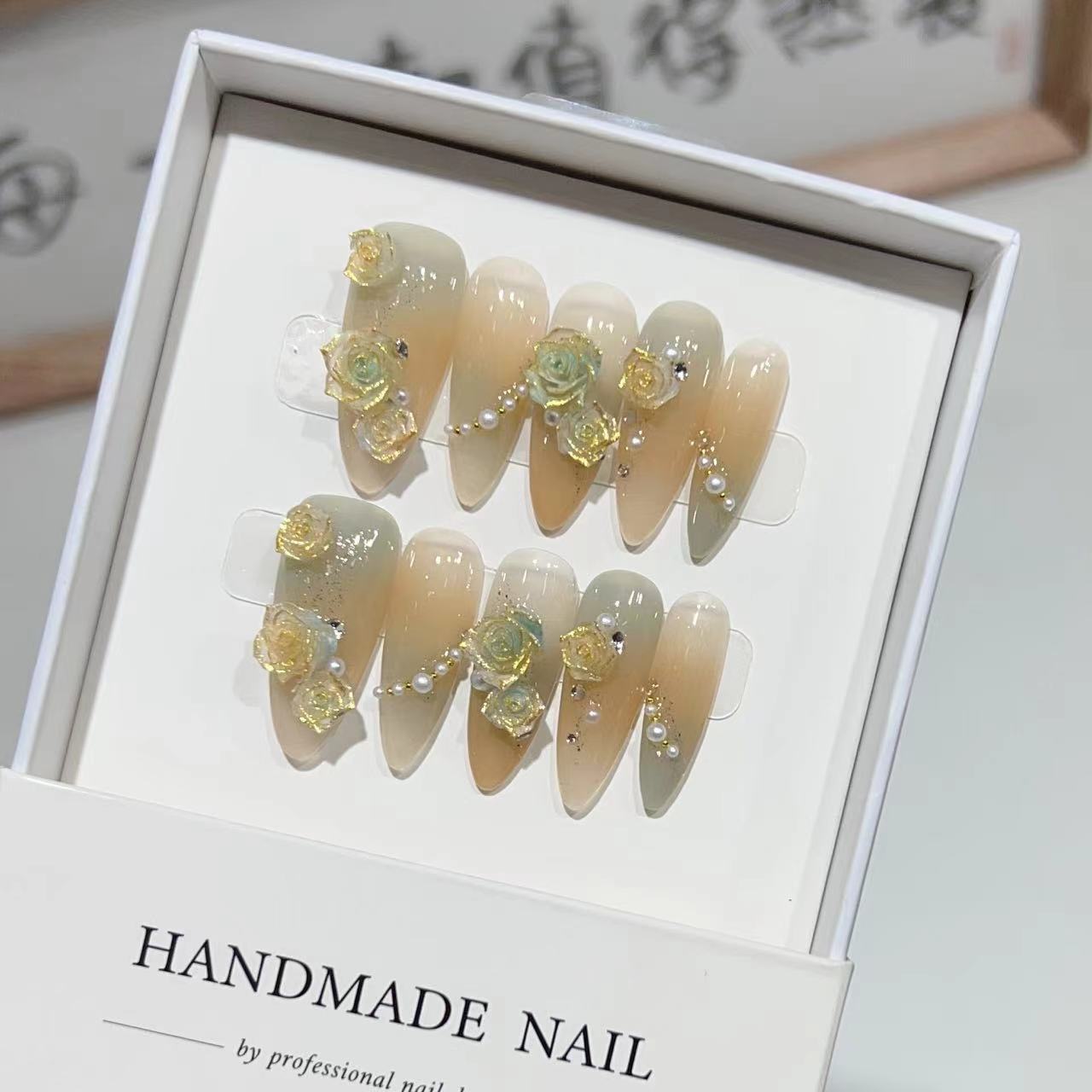 Affordable Luxury Style Colored Glaze Rose Nail Art