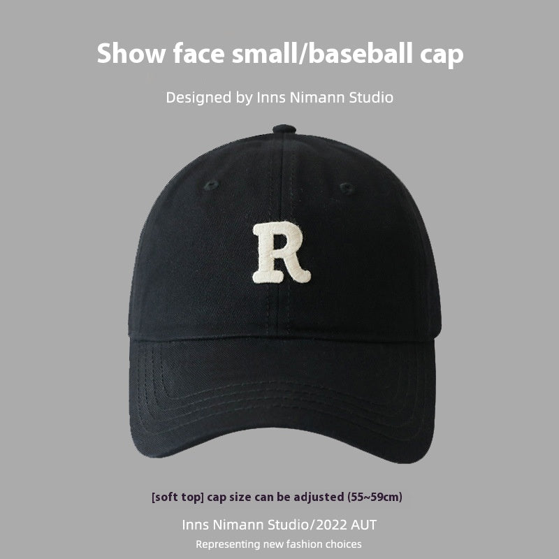 Soft Top All-matching Hat R Letter Baseball Cap For Women
