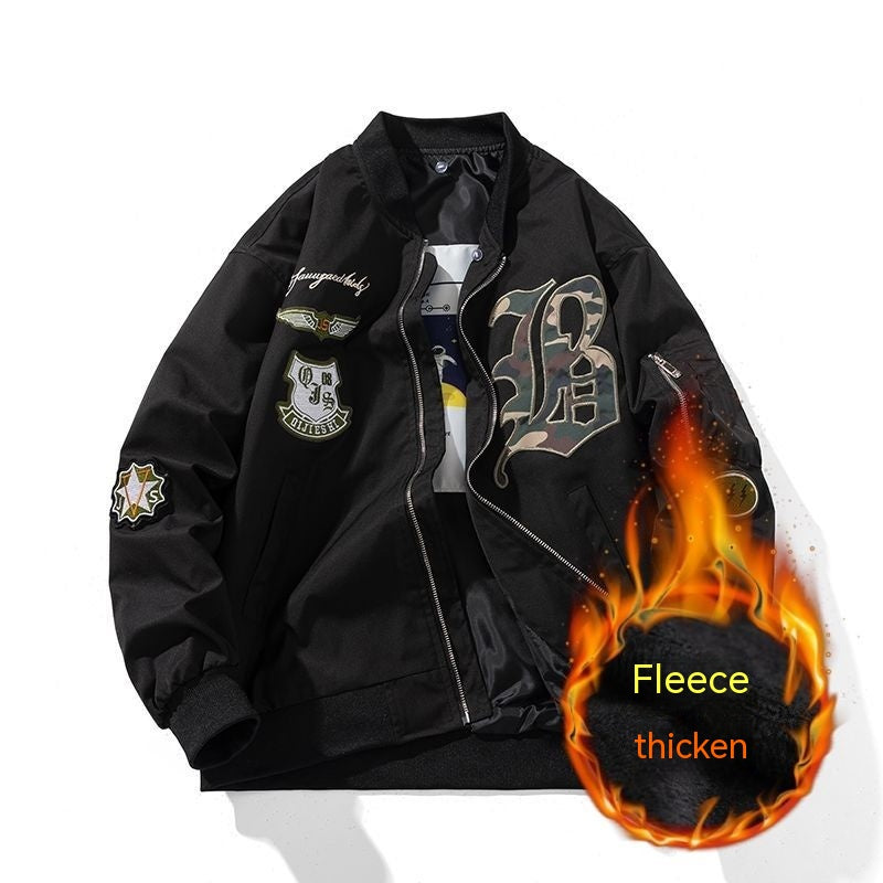 Autumn And Winter Retro American Flying Jacket Fashion Brand Loose Padded Coat