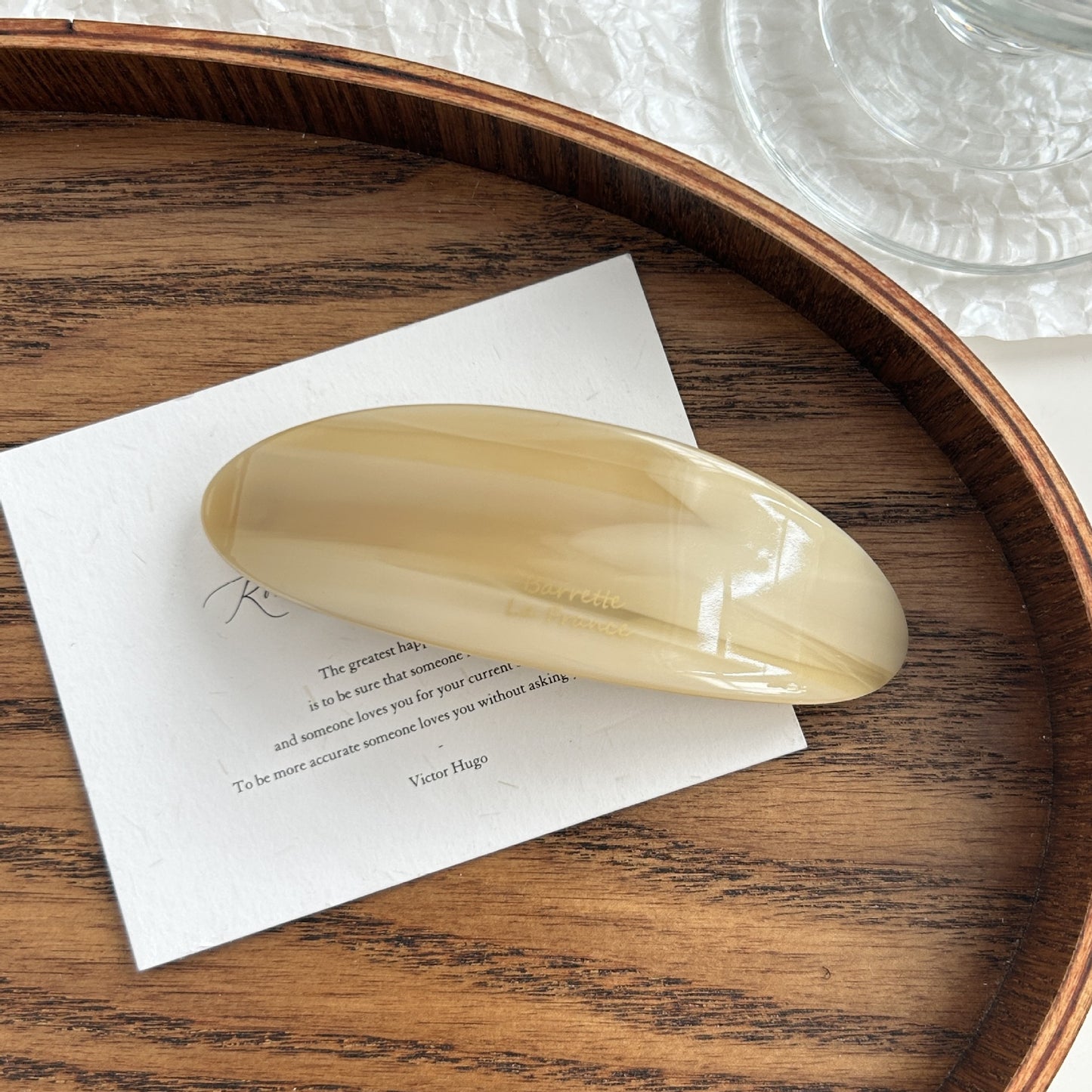 Mingshangjia French Style Temperament Acetic Acid Oval Low Ponytail Hairpin